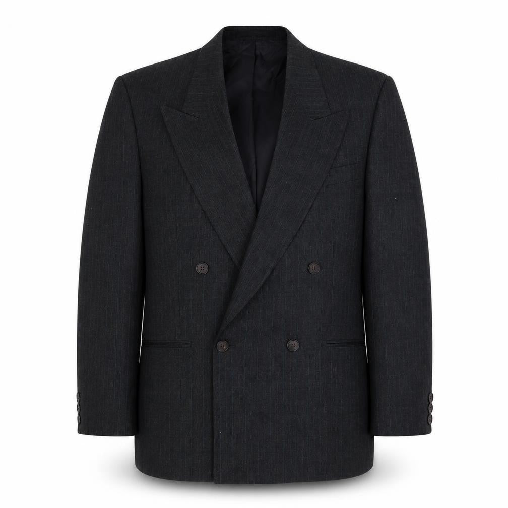 Marks and Spencer Mens Grey Striped Polyester Jacket Suit Jacket Size L Regular