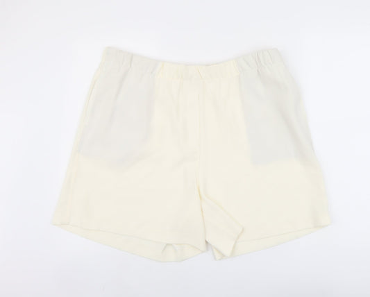 Marks and Spencer Womens Ivory Polyester Bermuda Shorts Size 20 L5 in Regular Pull On