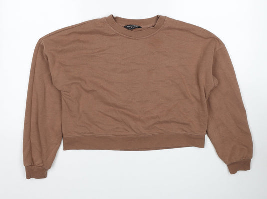Miss Selfridge Womens Brown Cotton Pullover Sweatshirt Size S Pullover
