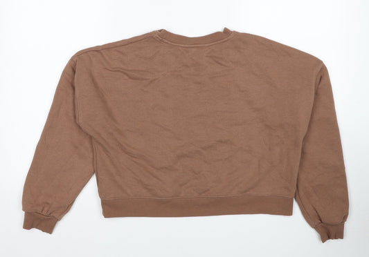 Miss Selfridge Womens Brown Cotton Pullover Sweatshirt Size S Pullover