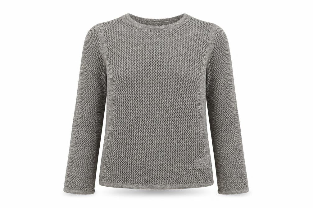 Marks and Spencer Womens Grey Round Neck Cotton Pullover Jumper Size S