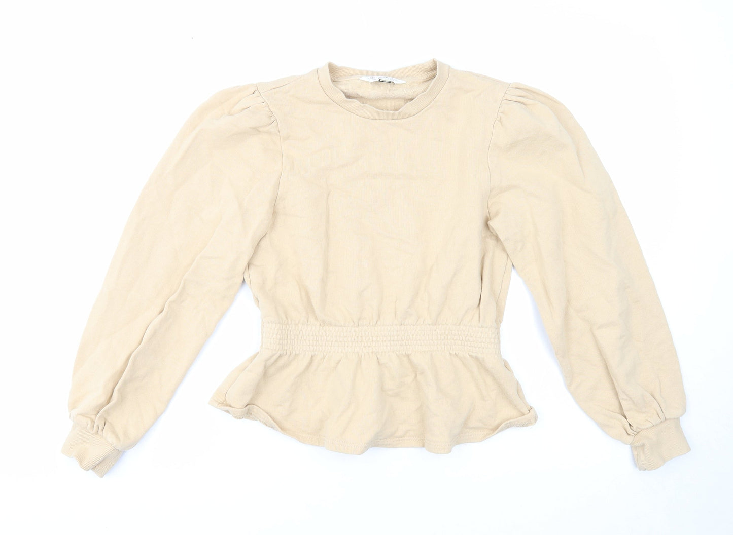 Miss Selfridge Womens Beige Cotton Pullover Sweatshirt Size 8 Pullover