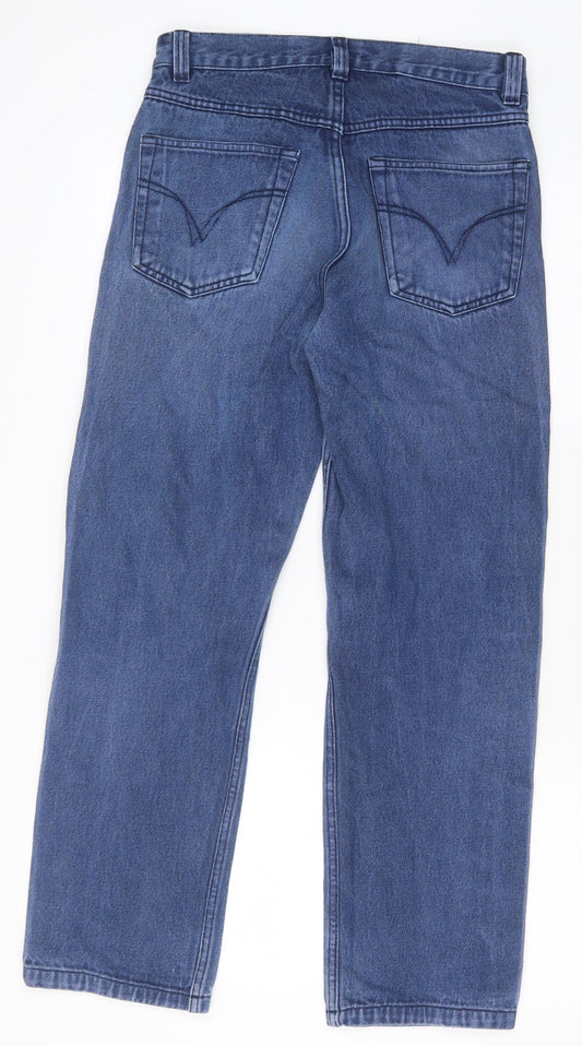 Preworn Mens Blue Cotton Straight Jeans Size 30 in Regular Zip