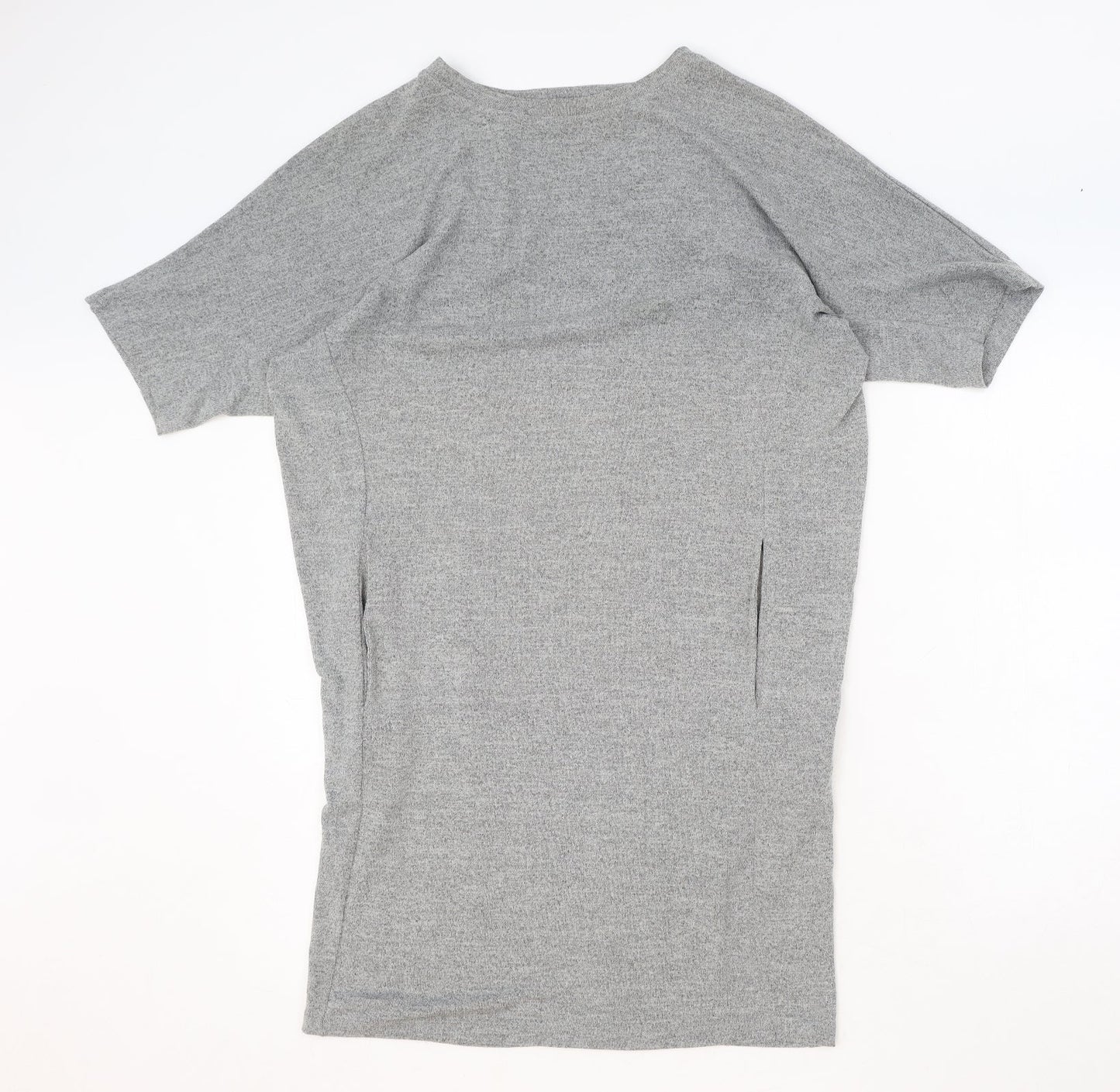 Louche Womens Grey Polyester T-Shirt Dress Size 8 Round Neck Pullover