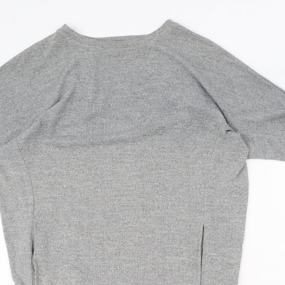 Louche Womens Grey Polyester T-Shirt Dress Size 8 Round Neck Pullover