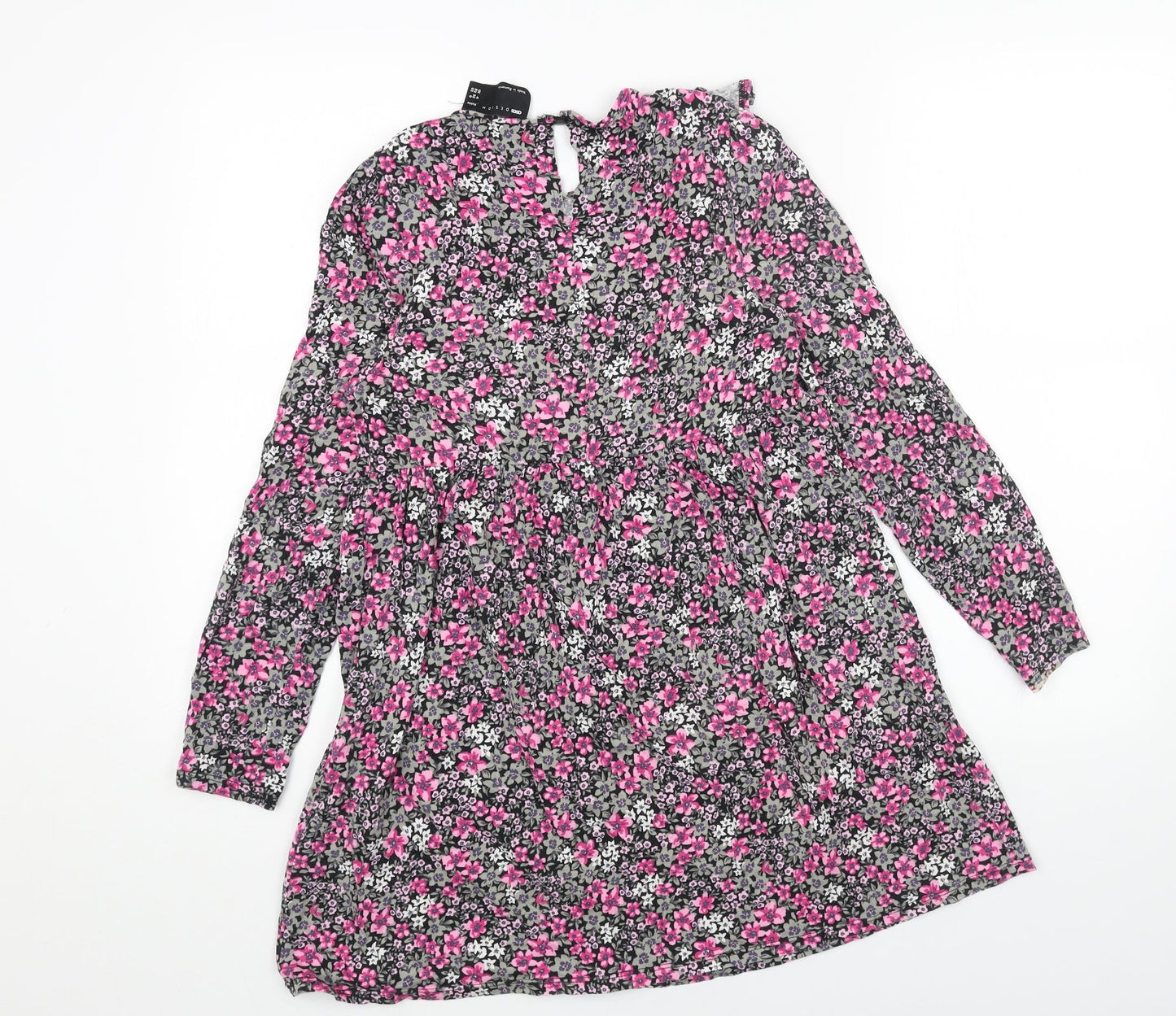 ASOS Womens Pink Floral Cotton Fit & Flare Size 4 Round Neck Pullover
