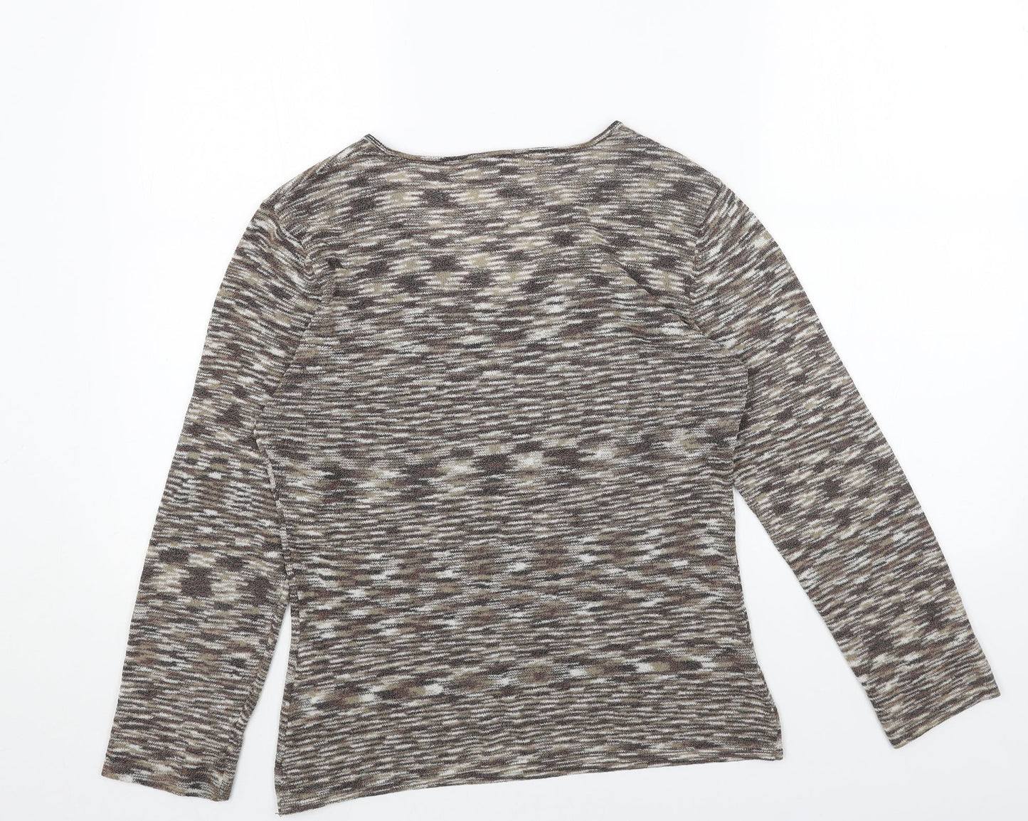 Principles Womens Brown V-Neck Acrylic Pullover Jumper Size 12