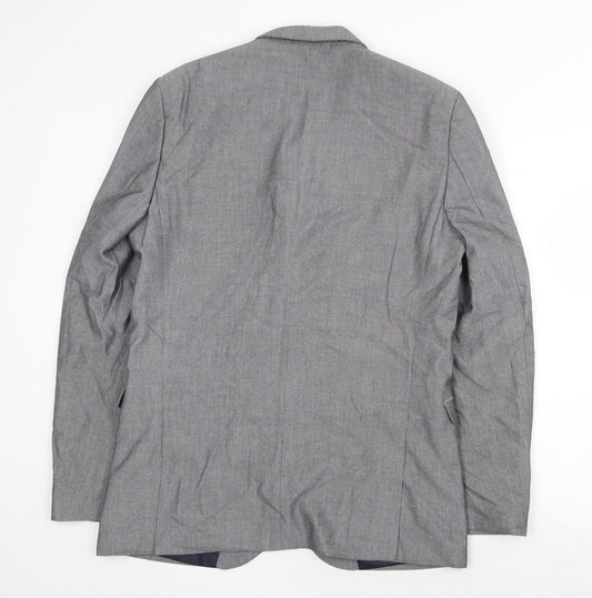 NEXT Mens Grey Polyester Jacket Suit Jacket Size 40 Regular