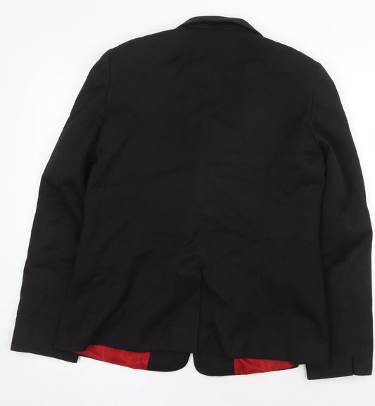 Stevensons Womens Black Jacket Blazer Size 12 Button