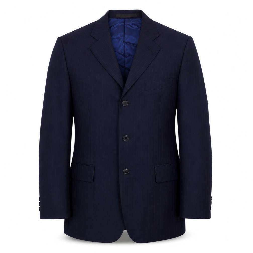 Marks and Spencer Mens Blue Striped Wool Jacket Suit Jacket Size 40 Regular