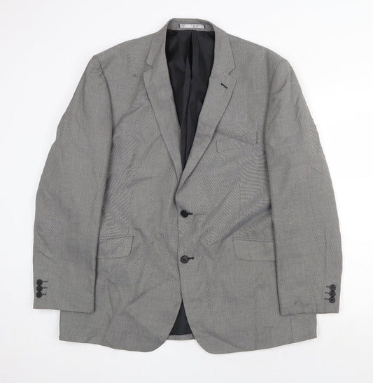 Burton Mens Grey Polyester Jacket Suit Jacket Size 46 Regular