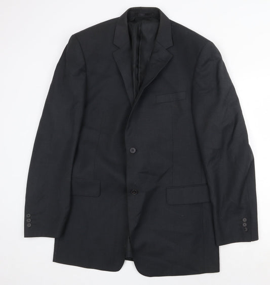 Karl Jackson Mens Grey Polyester Jacket Suit Jacket Size 42 Regular