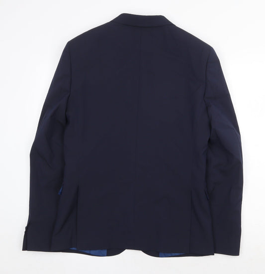 Marks and Spencer Mens Blue Polyester Jacket Suit Jacket Size 38 Regular