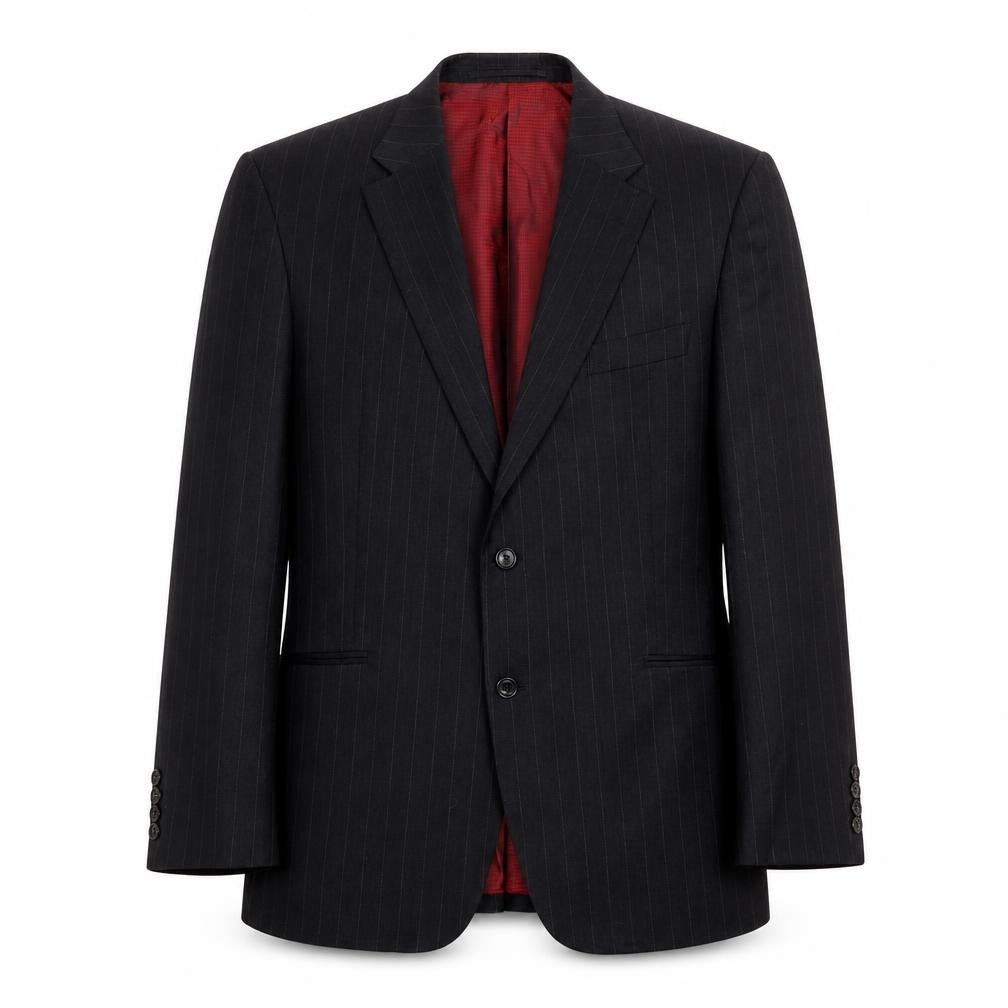 Marks and Spencer Mens Grey Striped Wool Jacket Suit Jacket Size 42 Regular