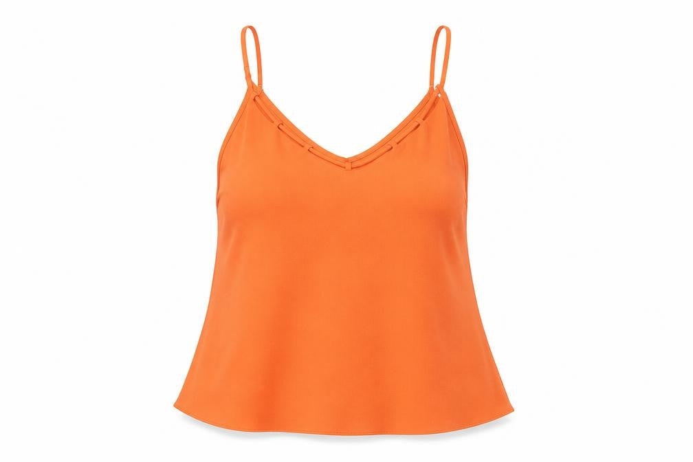 River Island Womens Orange Polyester Camisole Tank Size 6 V-Neck