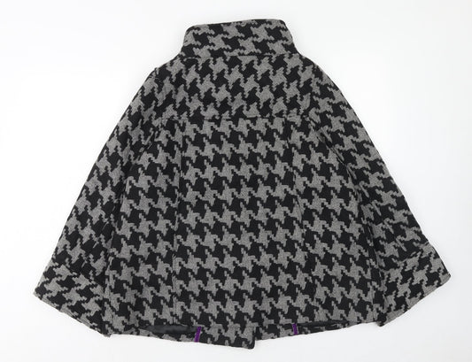 Atmosphere Womens Grey Geometric Overcoat Coatigan Size 12 Button