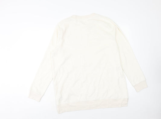 Marks and Spencer Womens Ivory Polyester Pullover Sweatshirt Size M Pullover