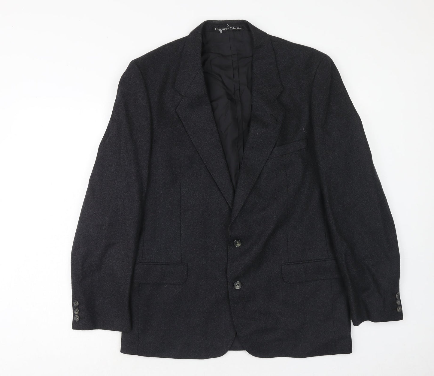 Burton Mens Grey Wool Jacket Suit Jacket Size 40 Regular