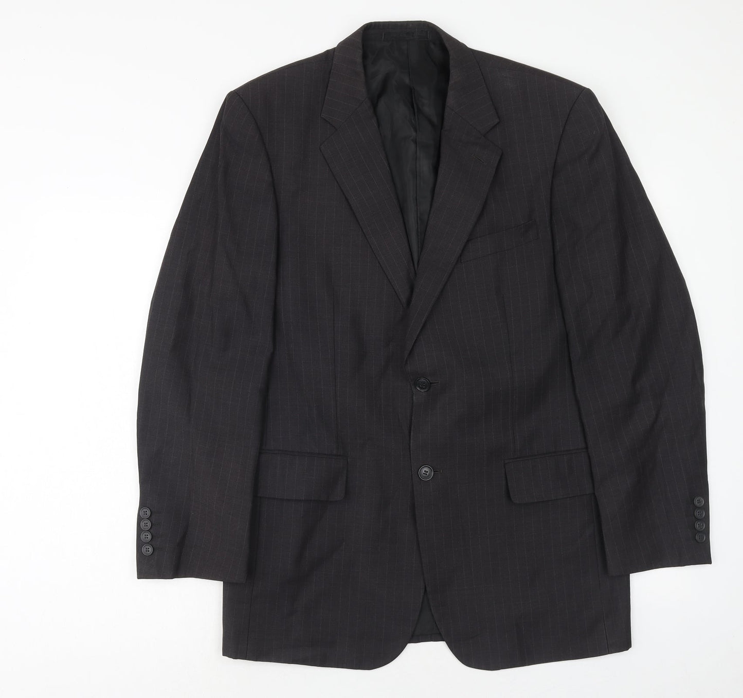 Scott & Taylor Mens Grey Striped Wool Jacket Suit Jacket Size 38 Regular