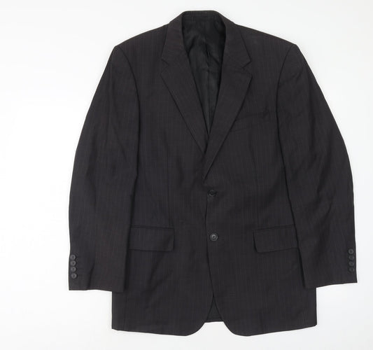 Scott & Taylor Mens Grey Striped Wool Jacket Suit Jacket Size 38 Regular