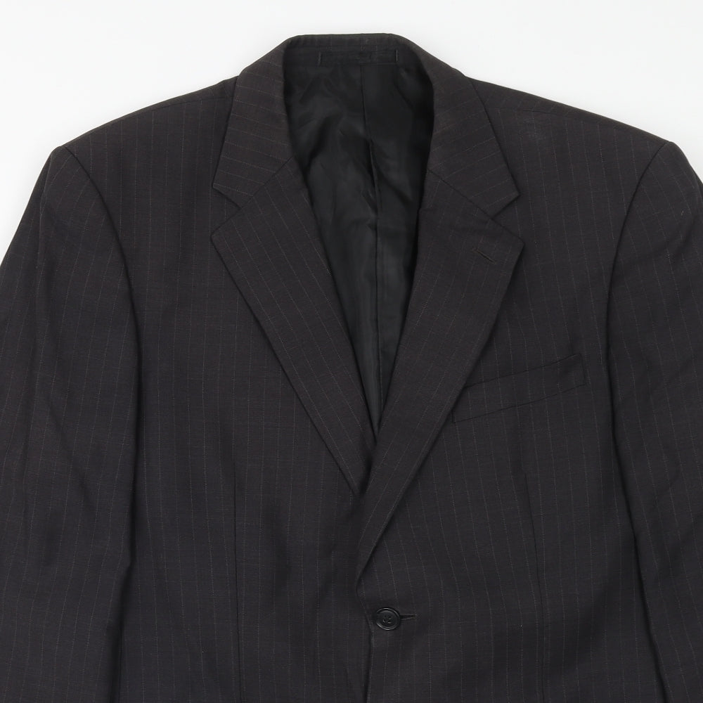 Scott & Taylor Mens Grey Striped Wool Jacket Suit Jacket Size 38 Regular