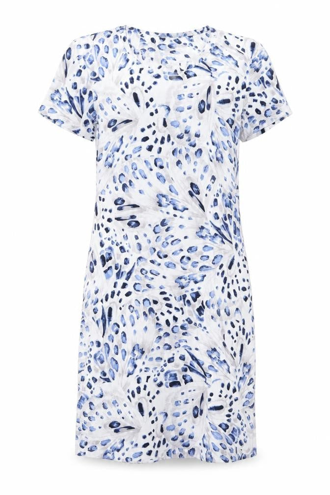 Marks and Spencer Womens Blue Geometric Cotton Top Dress Size XS