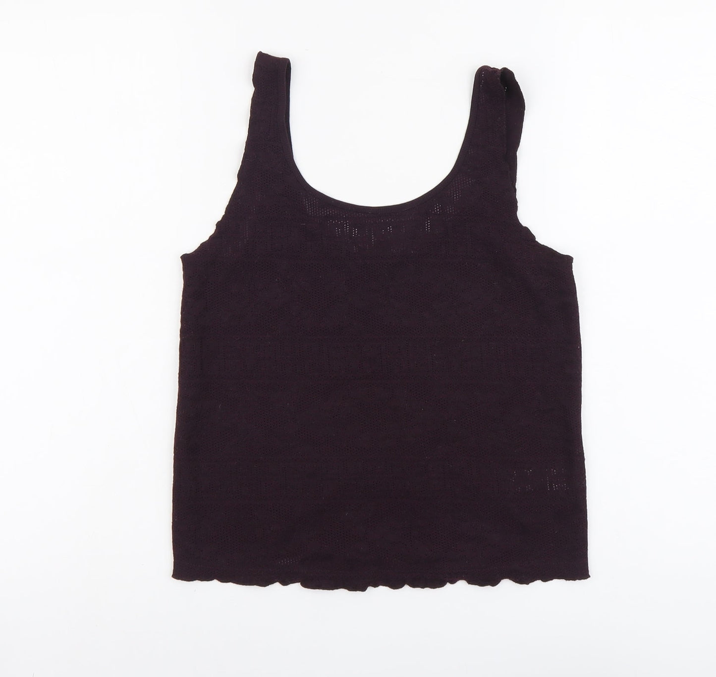 Topshop Womens Purple Geometric Polyester Basic Tank Size 8 Scoop Neck