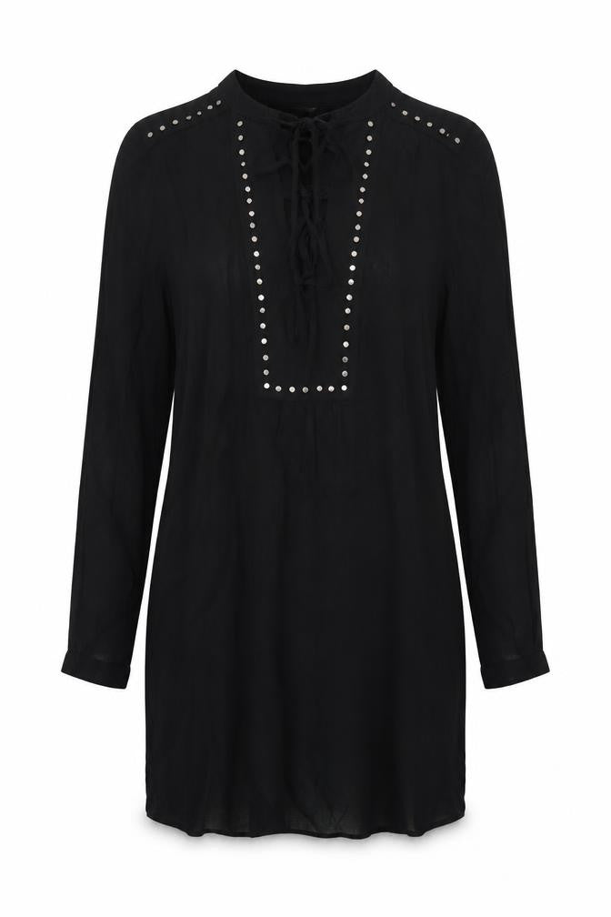 Warehouse Womens Black Polyester A-Line Size 10 Round Neck Tie