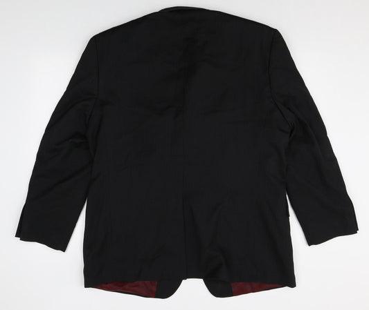 BHS Mens Black Polyester Jacket Suit Jacket Size 44 Regular