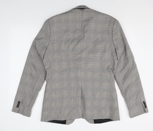 NEXT Mens Green Plaid Polyester Jacket Suit Jacket Size 40 Regular
