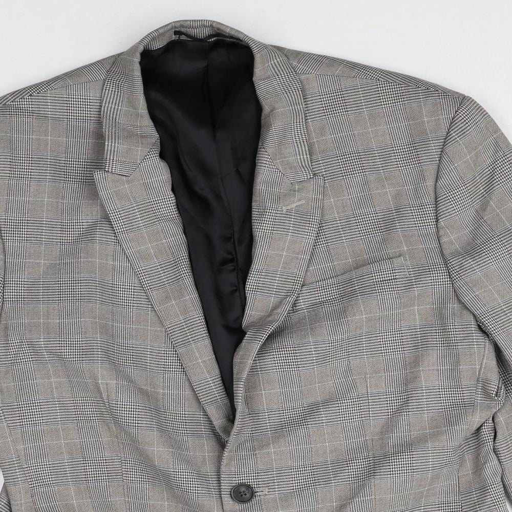 NEXT Mens Green Plaid Polyester Jacket Suit Jacket Size 40 Regular