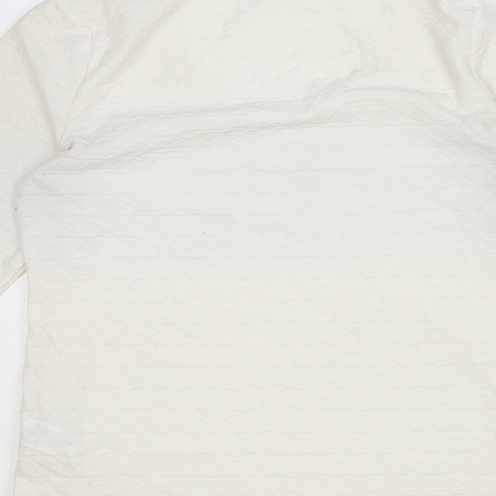 Marks and Spencer Womens Ivory Polyester Basic Blouse Size 12 Scoop Neck