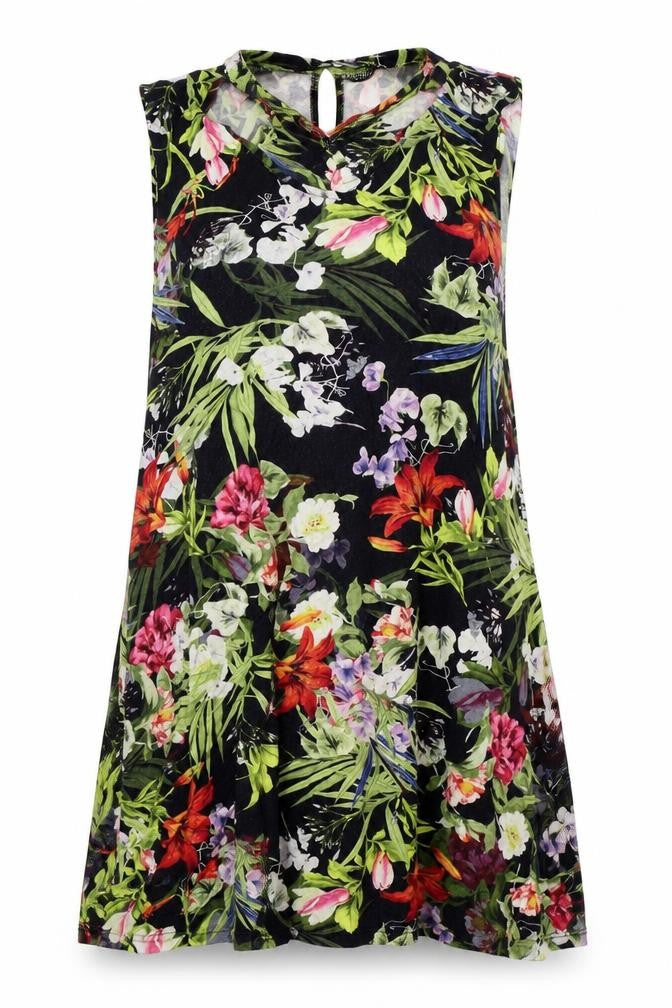 George Womens Multicoloured Floral Viscose Trapeze & Swing Size 8 V-Neck Button