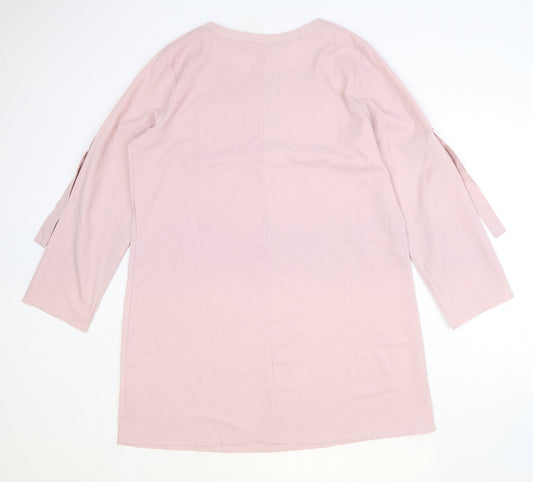 Yonis Womens Pink Polyester A-Line Size XL Round Neck Pullover