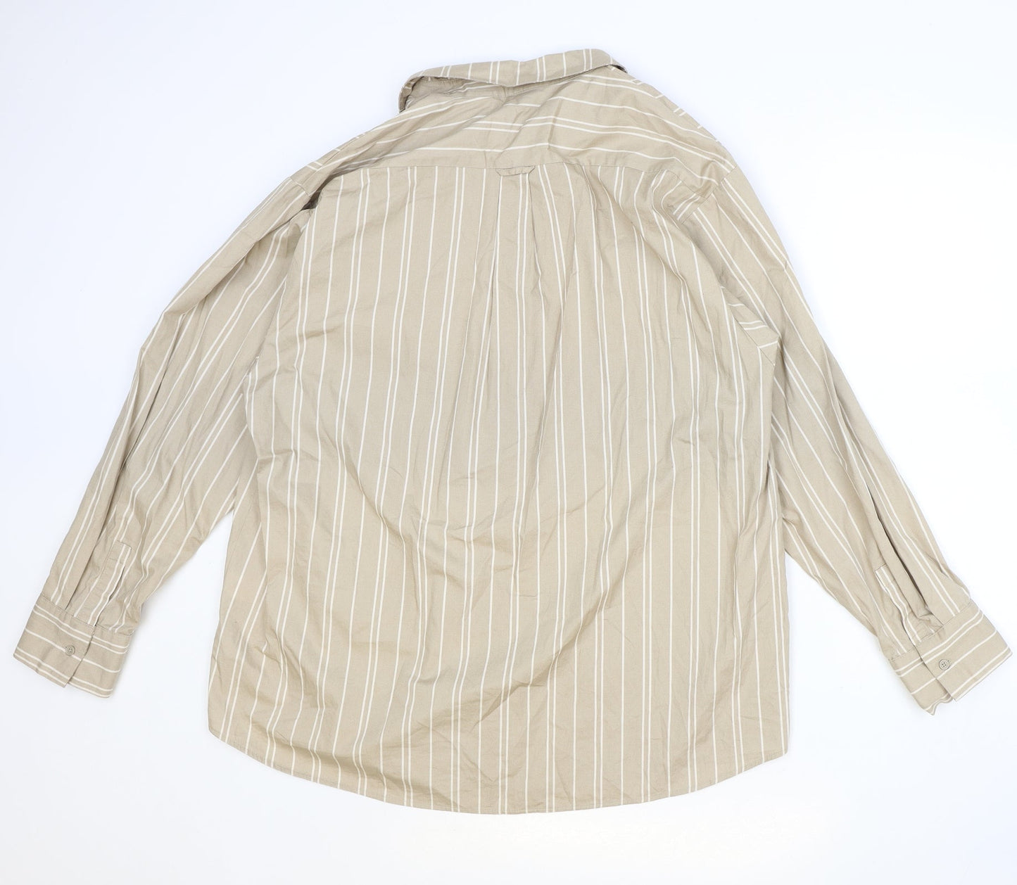 COLLUSION Womens Brown Striped 100% Cotton Basic Button-Up Size 8 Collared