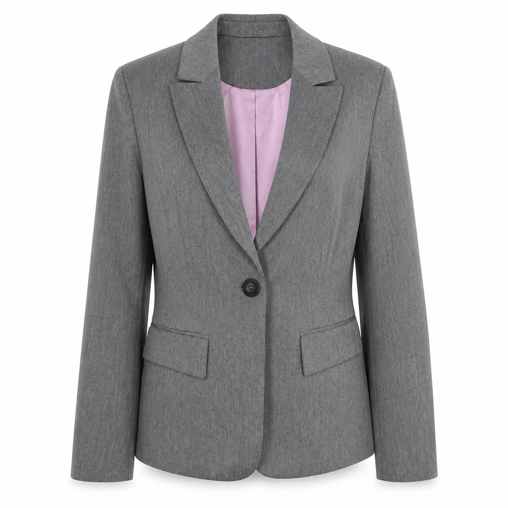 Slaters Womens Grey Polyester Jacket Blazer Size 6