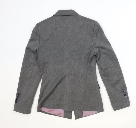 Slaters Womens Grey Polyester Jacket Blazer Size 6