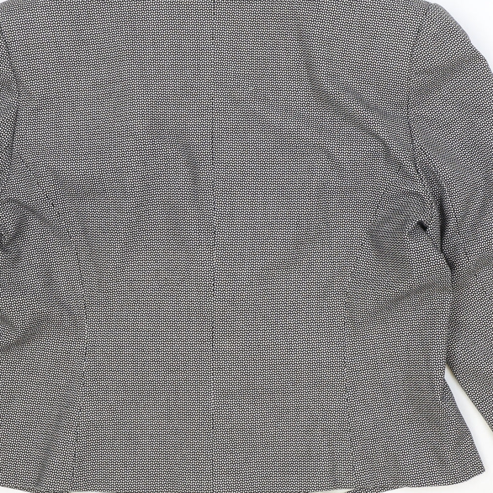 Marks and Spencer Womens Black Geometric Polyester Jacket Blazer Size 14