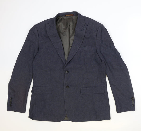 Skopes Mens Blue Polyester Jacket Suit Jacket Size 40 Regular