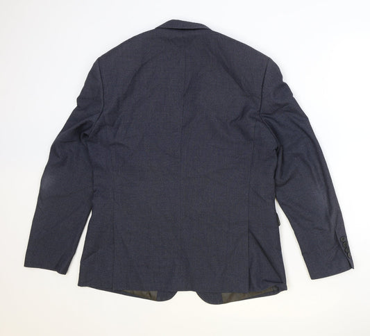 Skopes Mens Blue Polyester Jacket Suit Jacket Size 40 Regular