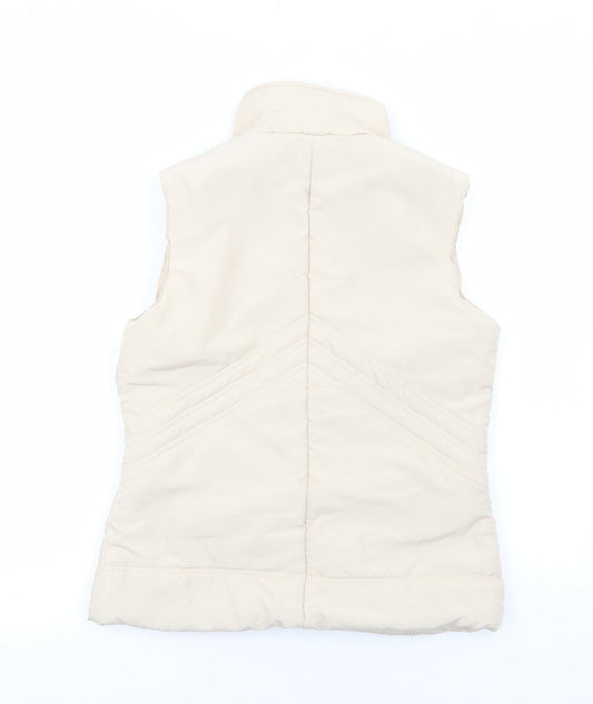 Mia Moda Womens Ivory Gilet Jacket Size S Zip