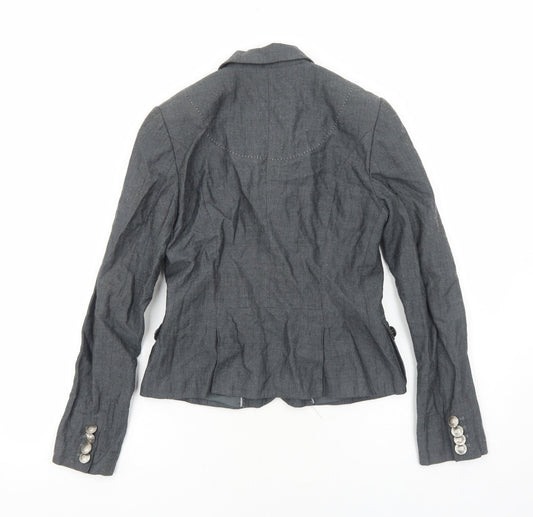 Just B Womens Grey Jacket Blazer Size S Button
