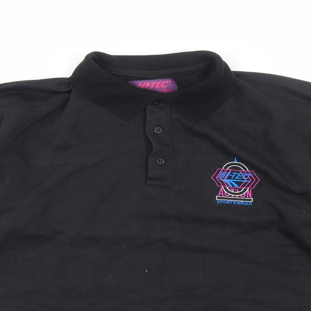 Hi-Tec Mens Black Cotton Pullover Sweatshirt Size S - Polo