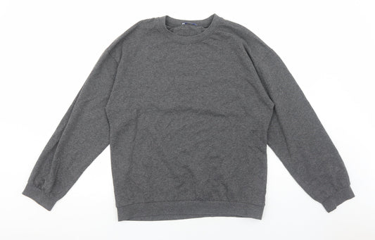 Jetty Womens Grey Cotton Pullover Sweatshirt Size M Pullover
