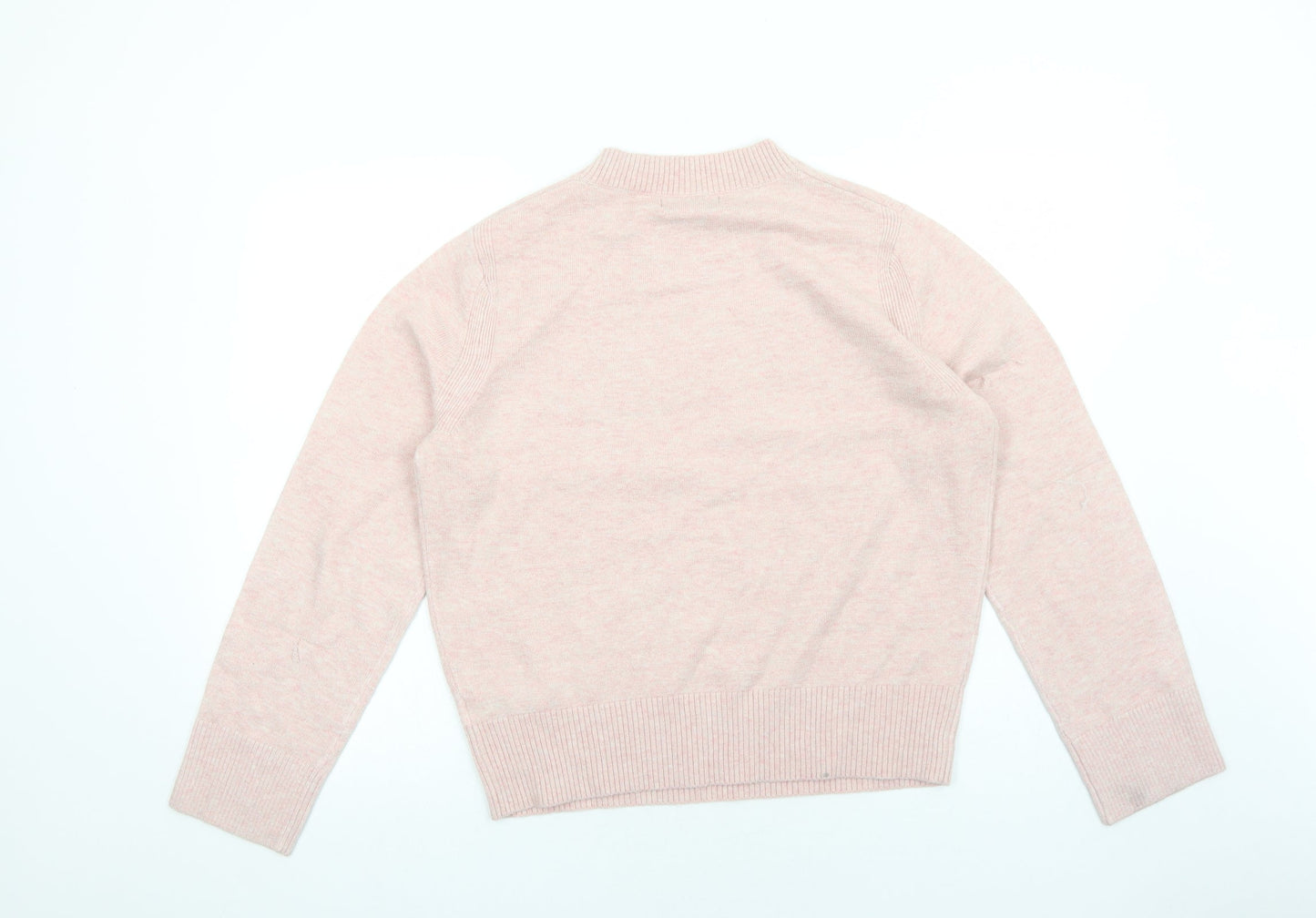 Marks and Spencer Womens Pink Round Neck Acrylic Pullover Jumper Size M