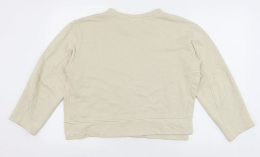 Weekday Womens Beige 100% Cotton Pullover Sweatshirt Size XS Pullover - Cropped
