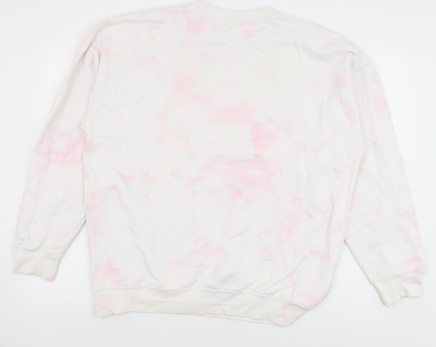 Preworn Womens Pink Geometric Cotton Pullover Sweatshirt Size M Pullover - Tie Dye Pattern