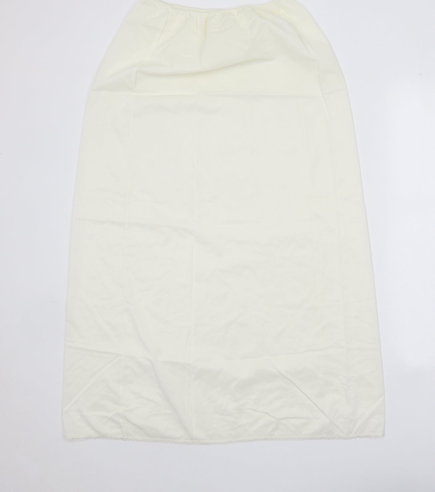 St Michael Womens White Polyester A-Line Skirt Size 24 in - Elastic Waist