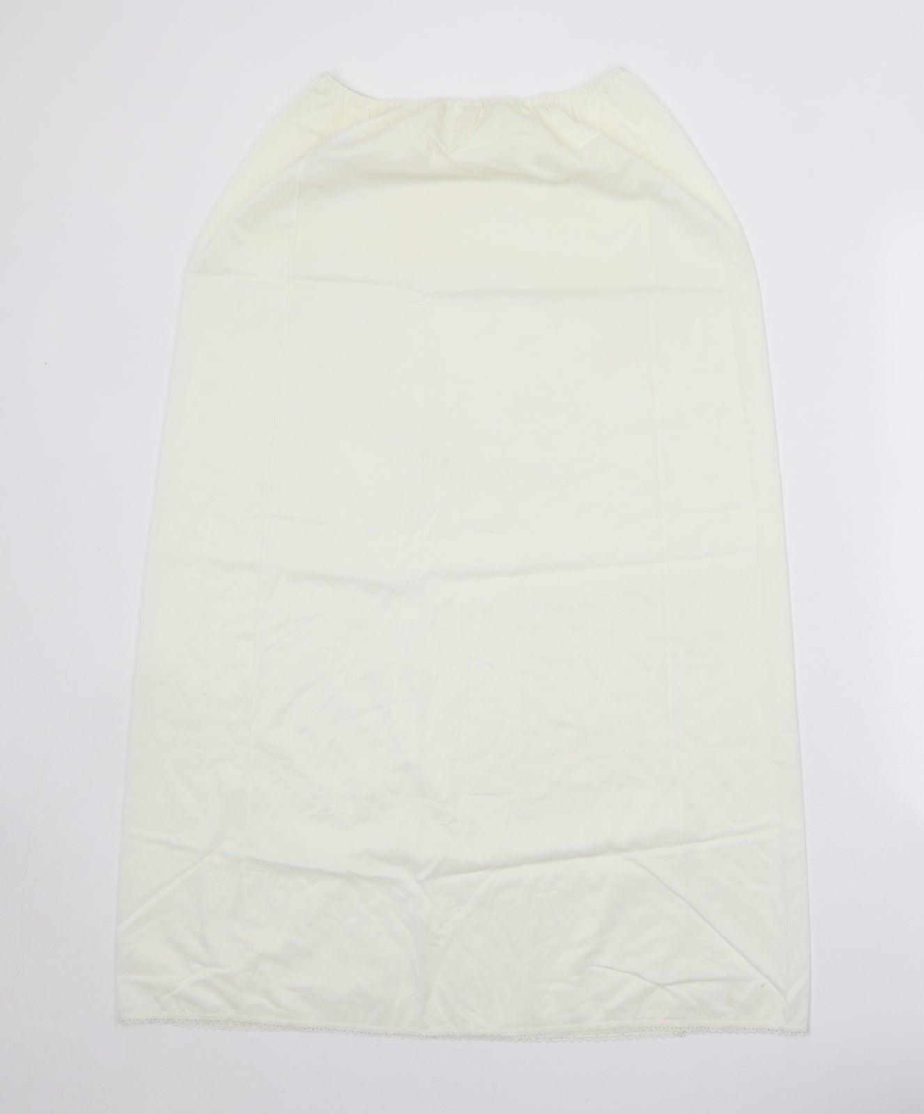 St Michael Womens White Polyester A-Line Skirt Size 24 in - Elastic Waist