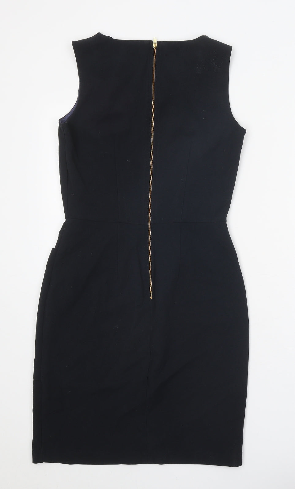Closet Womens Black Polyester A-Line Size 10 Round Neck Zip